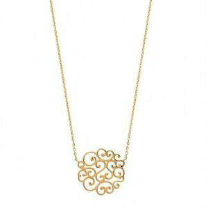 �y���������z�W���G���[�E�A�N�Z�T���[ �o���b�N���[�X�A���x�X�N���b�L�J���[collier en plaque or arabesques en filigrane dentelle baroque