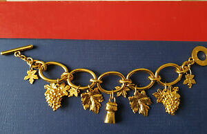 �y���������z�W���G���[�E�A�N�Z�T���[ �u���X���b�g�`���[���u�h�E�u�h�E�t�����Xbracelet a breloques? vignes et raisins envoi france gratuit