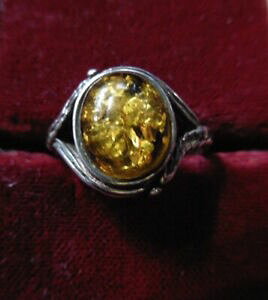 yzWG[EANZT[ gYxoQEBYJ{VAo[IA[WFgtres belle bague avec cabochon ambre sur argent 925 t55 tres bon etat