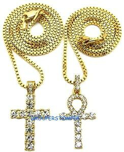 yzWG[EANZT[ NXANGWvg{bNXN`F[croix et ankh collier egyptien avec 24 et 762cm boite lien chains