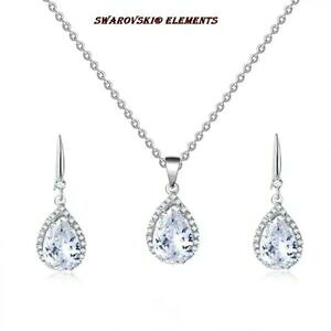 yzWG[EANZT[ XtXL[EH[^[hbvy_gobNlbNXRWRjEcollier boucle pendentif goutte deau swarovskiR elements zirconium transparent