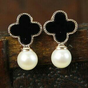 yzWG[EANZT[ COp[IuEH[^[J`[Vo[}bVuubNboucles doreilles perle de culture deau douce argent massive 925 noir tz2 b01