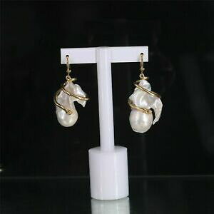 yzWG[EANZT[ COS[hbLXl[Np[{NfBvobNboucles doreilles plaque or serpent perle culture baroque irregulier tz5 22 01