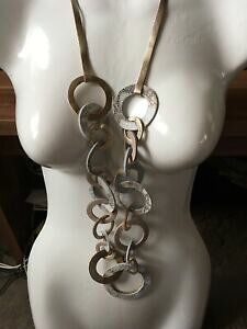 【送料無料】ジュエリー・アクセサリー リアルレザーネックレストップオブレンジゴールドベージュブラウンムシェcollier en cuir veritable haut de gamme dore beige brun mouchete 47cm