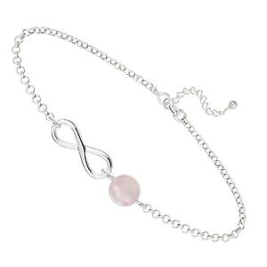 yzWG[EANZT[ Vo[uXbg[fBGNH[csNbracelet infini en argent 925 rhodie et quartz rose femme longueur 19cm