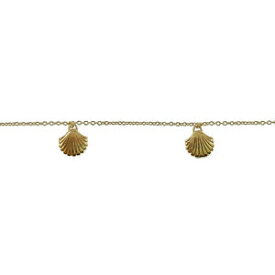 【送料無料】ジュエリー・アクセサリー ゴールドメッキブレスレットシェルbracelet de cheville 4 coquillages en plaque or 750000 longueur 25cm femme