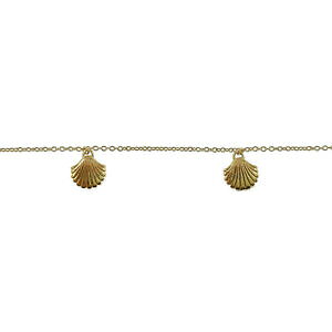 �y���������z�W���G���[�E�A�N�Z�T���[ �S�[���h���b�L�u���X���b�g�V�F��bracelet de cheville 4 coquillages en plaque or 750000 longueur 25cm femme