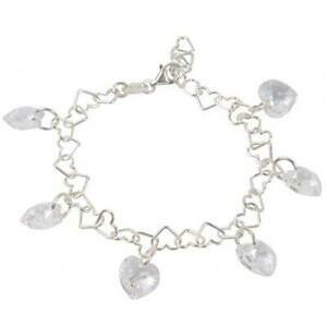 �y���������z�W���G���[�E�A�N�Z�T���[ �X�����t�X�L�[�N���X�^���`���[���V���o�[�n�[�g�X�^�[�����O�u���X���b�g�����Ntoc c?ur argent sterling bracelet lien avec breloques avec cristaux swarovski