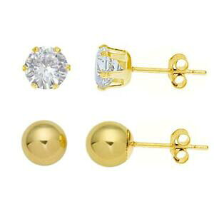yzWG[EANZT[ IrARNVCG[gWR[lCOthe olivia collection 9ct or jaune 5mm rotule amp; 5mm zircone boucles doreilles