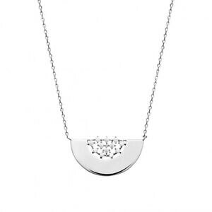 yzWG[EANZT[ Vo[lbNXfBG[XWRjEcollier en argent 925 rhodie demi cercle dentelle pave en zirconium blanc