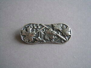 �y���������z�W���G���[�E�A�N�Z�T���[ �e�X�g�V���o�[�u���[�V���A�[���f�R�p�^�[�����@�C��testee argent broche art deco motif vigne feuilles 6,3 g4,3 x 1,7 cm