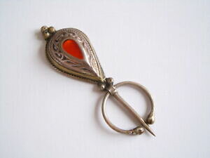 yzWG[EANZT[ OVo[santique epinglette de certifiee argent avec anneau amp; courriel 7,6 g5,9 x 1,9 cm