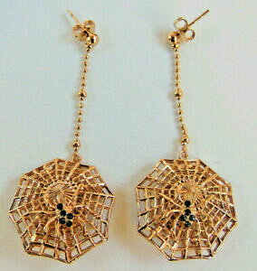 �y���������z�W���G���[�E�A�N�Z�T���[ �G�X�g���W�G�V���p�e�B�e�B�I���b�L�[�j�y���f���e�B�R�����O�m�I���f�~���W���[estrosi e simpatici orecchini pendenti con ragno oro 14 kt demirouge animali