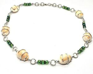 yzWG[EANZT[ w}^CgVFNX^A~jEJ[Z`[gcollier la aluminium longue 48 centimetres avec coquillages hematite et cristaux