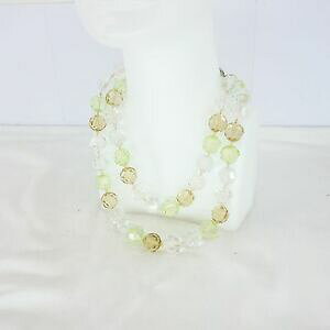 yzWG[EANZT[ WG[`F[p[NX^x[WiCfemmes collier bijoux chaine perles decoratives cristaux vert beige np 110 neuf