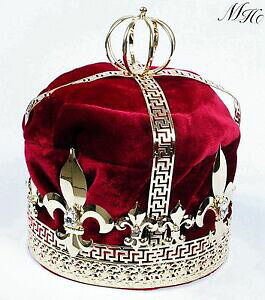 yzWG[EANZT[ bhxxbgLOy[WFgp[eB[eBAEt[men red velvet 9 imperial medieval tiara crown fleur de lis king pageant party
