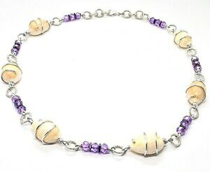 yzWG[EANZT[ w}^CgVFNX^A~jEJ[Z`[gcollier la aluminium longue 48 centimetres avec coquille hematite et cristaux