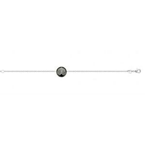 �y���������z�W���G���[�E�A�N�Z�T���[ �G�i�����V���o�[�u���X���b�g�T�[�N��bracelet argent cercle plumes de paon en email noir
