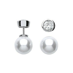 yzWG[EANZT[ WGRhVo[WR[lp[_uTChCOjewelco london argent zircone perle double cote boucles doreilles 10mm
