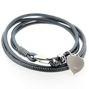 �y���������z�W���G���[�E�A�N�Z�T���[ �E�B�����Y�O���[�u���b�N�z���C�g���U�[�i�b�p�u���X���b�g�V���o�[�n�[�g�u�����Pfemmes grisnoir blanc cuir nappa bracelet 925 argent coeur breloque grave