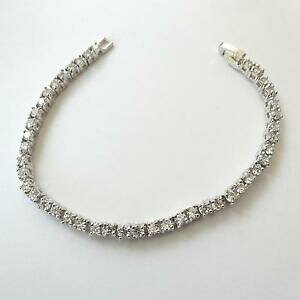 yzWG[EANZT[ ubJejXhiJ[AWFgRWRjrALbracciale tennis donna colore argento con zirconi bianchi 18 cm 255 n