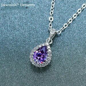 yzWG[EANZT[ XtXL[y_g`F[lbNXRGcgbvcollier chaine pendentif goutte deau swarovskiR elements top qualite violet