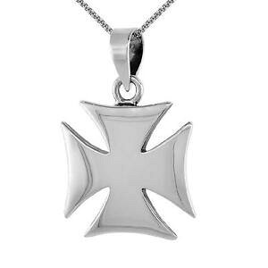 yzWG[EANZT[ Vo[X^[O}^ACANXy_gubNC^A{bNX`F[argent sterling maltaise iron croix pendentif breloque,18 italien box chain