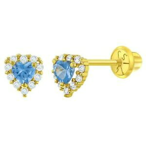 yzWG[EANZT[ WR[lNX^14k or jaune 5mm zircone coeur grappe vis arriere pour jeune filles