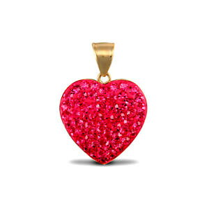 �y���������z�W���G���[�E�A�N�Z�T���[ �W���G���R�����h���z�b�g�S�[���h�N���X�^�����[�Y���u�y���_���g�u�����b�Njewelco london 9ct or chaud cristal rose amour pendentif breloque