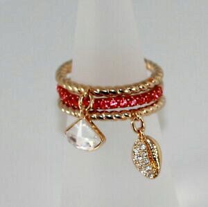 yzWG[EANZT[ XtXL[VFOZbgS[fiCEBY{bNXswarovski coquille anneau set gr55 dore neuf avec boite