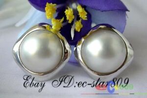 【送料無料】ジュエリー・アクセサリー アメージングサウスシーメイブパールスクエアイヤリングs113 amazing 20mm white southsea mabe pearl square earring 925sc：hokushin