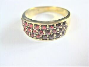 yzWG[EANZT[ gS[fVo[Oanneau argent dore avec grenat, 2,72 g