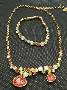 yzWG[EANZT[ XtXL[lbNXuXbgNX^^parure swarovski collier et bracelet avec cristal multicolore metal doreref s483