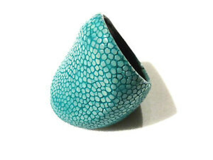 Bague Jonc En Galuchat Rouge Authentique - Taille 60 - Cuir De Poisson Rare