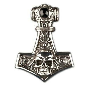 yzWG[EANZT[ Vo[y_gn}[y_g~WjfXwbhg[XJoCJ[925 argent pendentif marteau mjolnir tete de mort thor skull biker as23a
