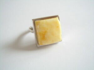 yzWG[EANZT[ Vo[OXNGAo^[XRb`lC`[Ao[925 bague argent carre butterscotch nature ambre 9,5 g rg 55