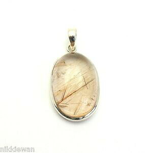 yzWG[EANZT[ Vo[X^[OS[f`NH[cWG[y_gargent sterling dore rutile quartz bijoux pendentif 3203