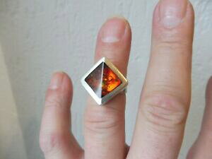 �y���������z�W���G���[�E�A�N�Z�T���[ �����O�V���o�[�E�B�Y�A���o�[belle, vieux anneau __ 925 argent avec ambre