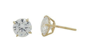 yzWG[EANZT[ \bhCG[S[hEhX^bhCOTCY10k solid yellow gold cz round stud earrings [5 sizes]