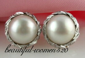 【送料無料】ジュエリー・アクセサリー マベイヤリングシルバーz1670 20mm white south sea mabe pearl earring 925silver
