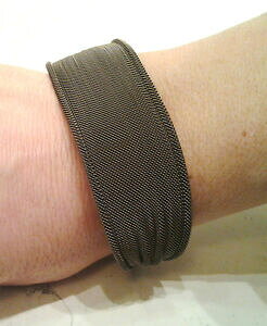 yzWG[EANZT[ Vo[v[cuXbguYJ[CW[W[Z~n[hiCbracelet plisse argent 925 couleur bronze en jersey semidure neuf 40