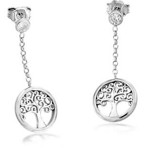 yzWG[EANZT[ WRlX^[OVo[c[fB[XCOboucles doreilles dames en 925 sterling argent arbre de la vie avec zircone
