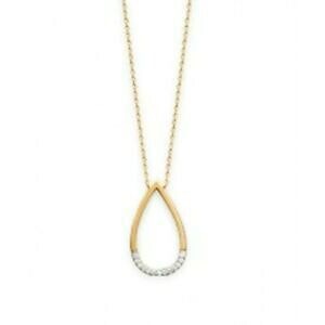 �y���������z�W���G���[�E�A�N�Z�T���[ �W���R�j�E�����b�L�h���b�v�l�b�N���Xcollier en plaque or goutte pave en oxydes de zirconium blanc