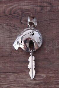 yzWG[EANZT[ iozVo[X^[O^[RCYAPxAtFU[y_gnavajo argent sterling turquoise arque ours plume pendentif