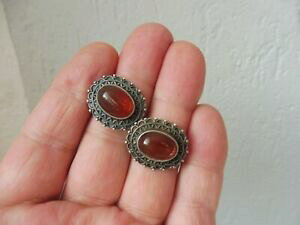 yzWG[EANZT[ COVo[NbvRiCXGbelle, vieux boucles doreilles, clips 925 argent avec cornaline, israel