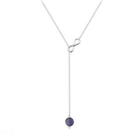 【送料無料】ジュエリー・アクセサリー シルバーロディエアメジストネクタイネックレスナインcollier cravate infini en argent 925 rhodie et amethyste longueur 52cm neuf