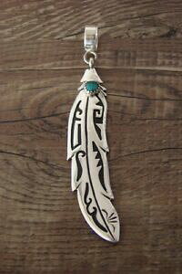 yzWG[EANZT[ iozVo[X^[O^[RCYtFU[y_gnavajo argent sterling turquoise pendentif plume tamp;r