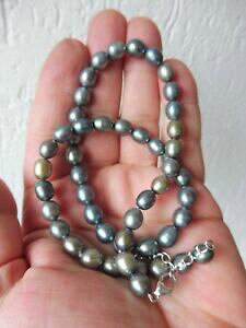 �y���������z�W���G���[�E�A�N�Z�T���[ �V���o�[�V�����[�_�[�Nbelle, vieux perles pour collier __ avec 925 argent schliese __ sombre perles_