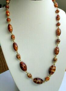 �y���������z�W���G���[�E�A�N�Z�T���[ �l�b�N���X�r�[�Y���B���e�[�Wexceptionnel ancien collier couleur or perles ?il de tigre bijou vintage 5250