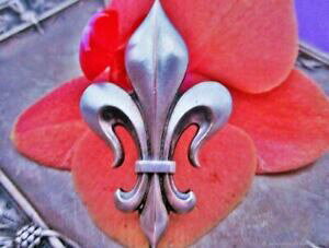 【送料無料】ジュエリー・アクセサリー ユリフランスアンティークブローチbroche ancienne fleur de lys metal argente 19eme siecle france antique brooch fl
